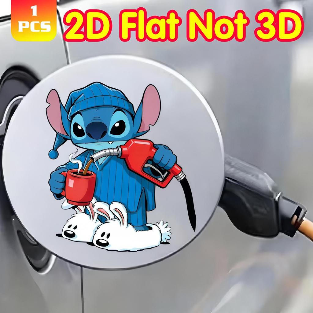Stitch Fun Pajamas Theme Car Oil Cap Sticker for Decoration