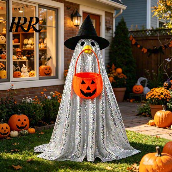 Statue Goose Costume Halloween Ghost Costume, with Shiny Sequin Decor, 23 Inch Apparel Atmosphere Prop, for Holiday Yard Decorations Soft