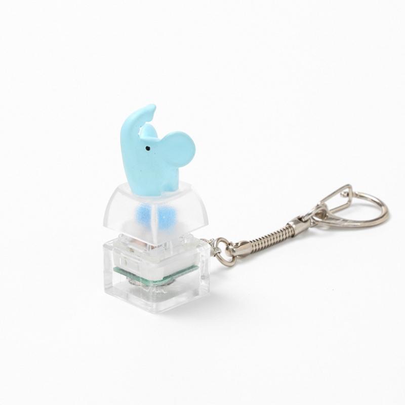 Animal Keyboard Fidget Keychain Finger Button Clicker Decompression Toy With Colorful Lights