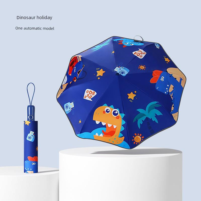 Cartoon Fully Automatic Children's Umbrella with Safety Rounded Corners, Anti-Puncture, Sun Protection, Rain Protection, Anti-Rebound, and Dual-Use