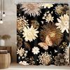 Blooming Cat Shower Curtain-Cute Kitten On Vibrant Floral Background, Cheerful Bathroom Decorative Shower Curtain