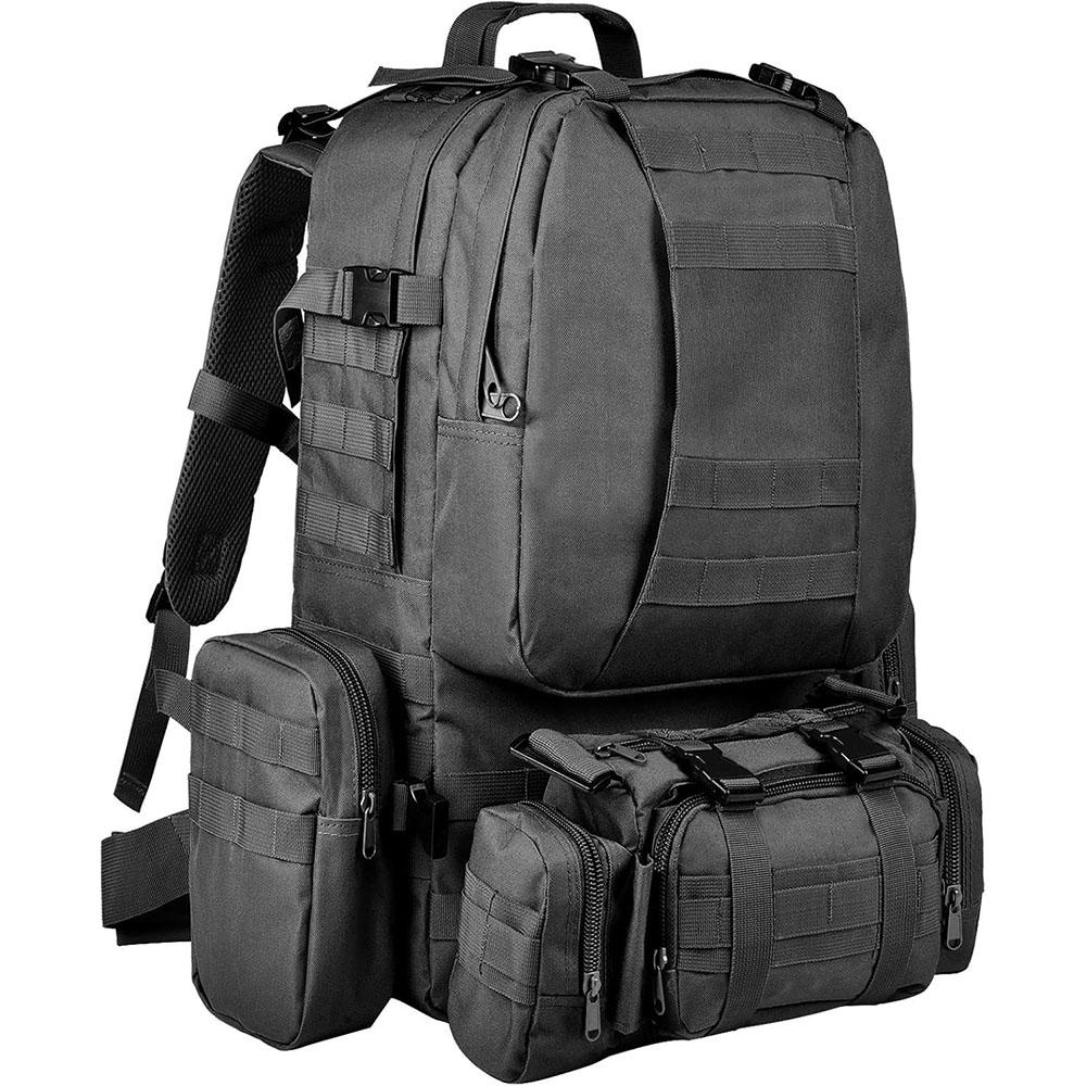 Tactical Backpack for Men Women, Large Waterproof Military Backpack Detachable Molle Backpack Army Assault Pack (Khaki)