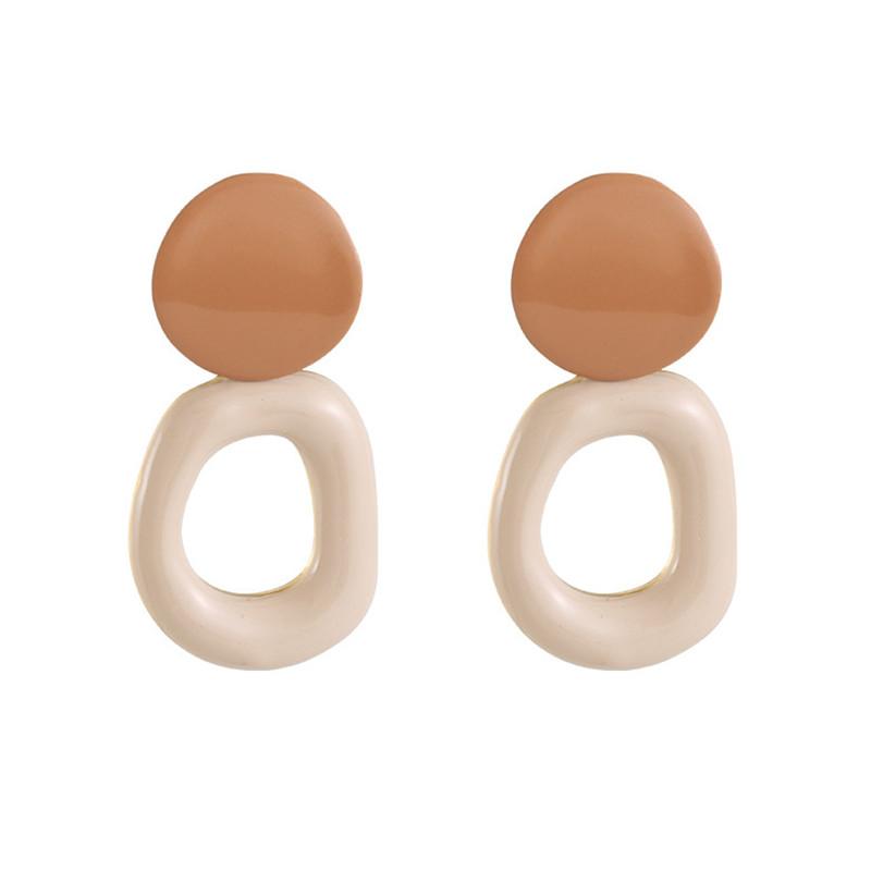 Korea Fashion Style Oil Drop Earrings for Women 2022 Trendy Mixcolor Geometrical Circle Pendant Earring Female Statement Jewelry