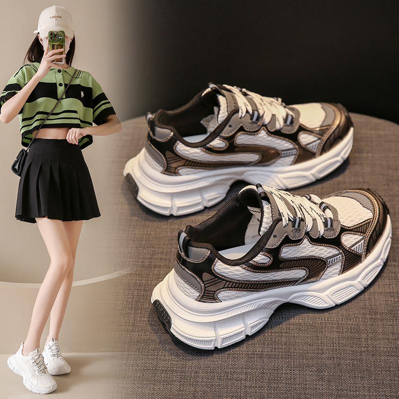 Height Increasing Chunky Sneakers Women Platform Shoes New Breathable Sports Shoes 2024 Simple Fashion Women's Casual Shoes