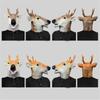 Sika Deer Mask Halloween Animal Head Mask Full Head Latex Mask for Kids Adults