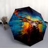 1pc Deer Abstract Art Automatic Open/Close Umbrella, Portable Folding Umbrella for Travel, Themed Events067