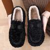 Winter Fleece Loafers Shoes for Women Walking Shoes Casual Warm Indoor Outdoor Sneakers Non-Slip Cozy House Shoes Women's Furry Work Flats Shoes