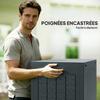 Outdoor Storage Box, 97 L, Waterproof, Recessed Handles, 56 x 41 x 50 cm, Dark Grey