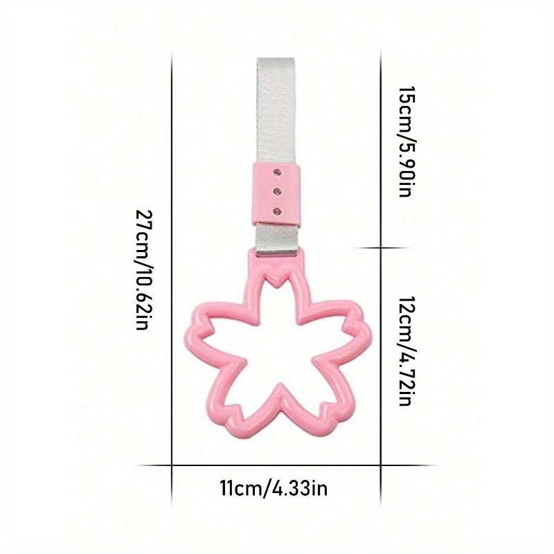 1pc Colorful Cherry Blossom Car Roof Handle with Warning Trailer Strap and Rear Bumper Ring