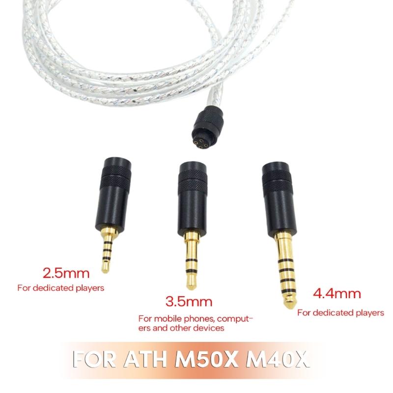 Replacement Headset Cable Silver Plated Wire for Technica ATH-M50X M40X M70X Headphones Enhances Your Sound Experience