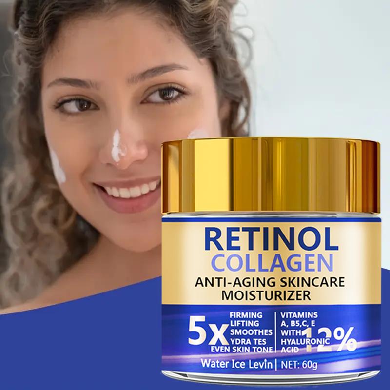 Retinol & Collagen Face Cream 60g Anti-Aging Firming Moisturizer with Hyaluronic Acid Fast Delivery less