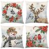 Pillow Cover Christmas Home Decor Elk Snowflake Pillow Cover Living Room Sofa Cushion Cover