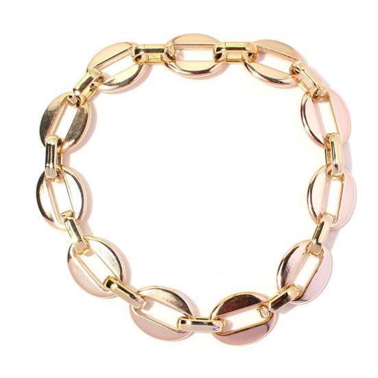 Pet Chain Collar Geometric Chain Dress-up Golden Color Metal Pet Dogs Necklace Loop