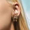 Women S Butterfly Stud Earrings Gold Plated Zircon Inlaid Fashion Jewelry