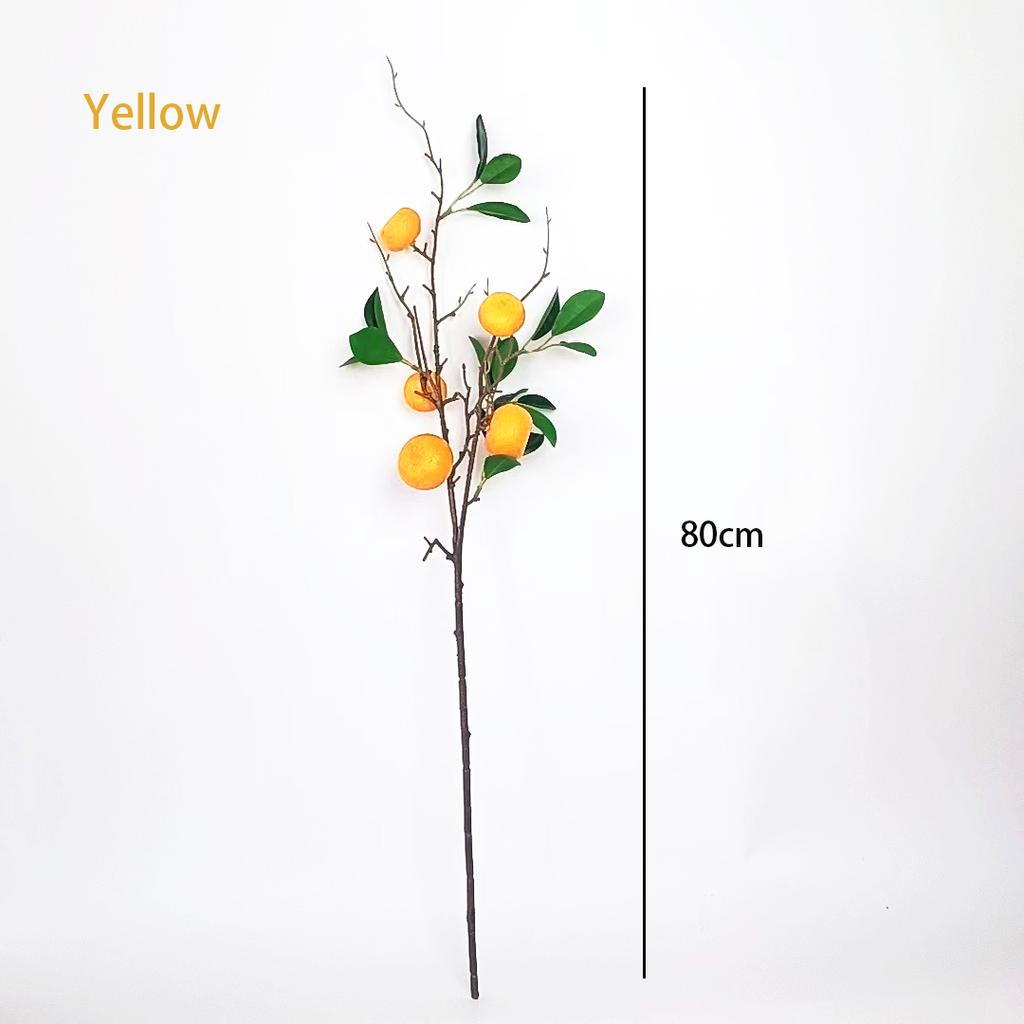 88cm Artificial Fruits Orange Branches Fake Fruit Props with Green Leaves Kumquat Home Office Room Garden New Year Decoration