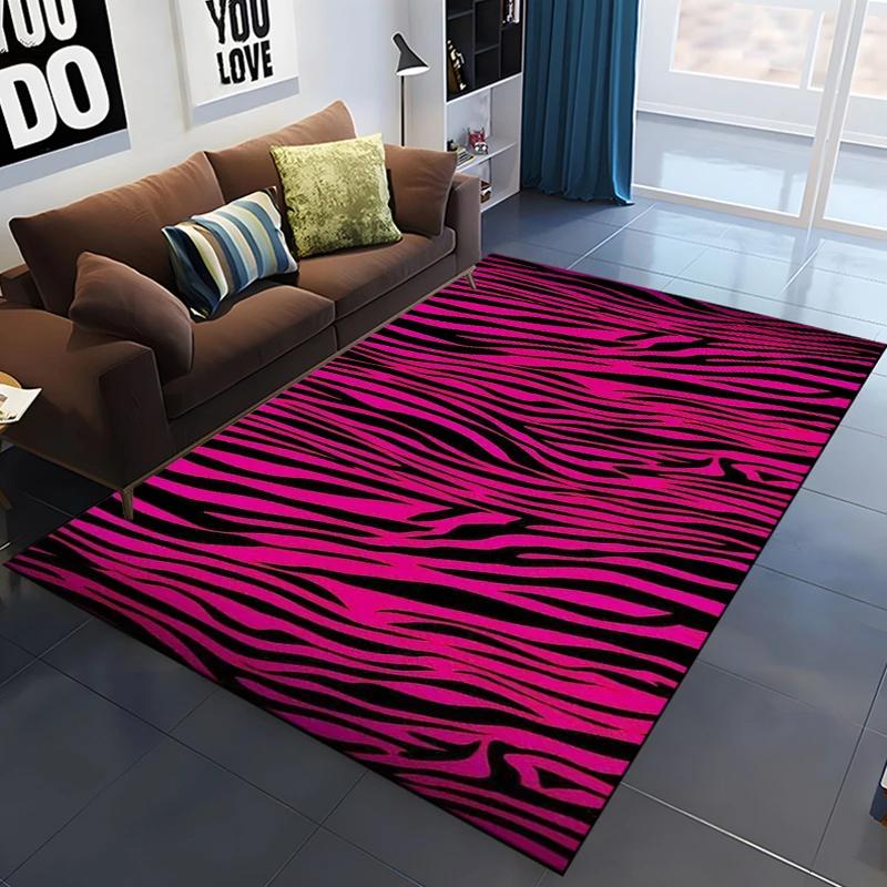 Zebra Stripes Area Rug Animal Skin Print Doormat African Wildlife Animal Carpet for Bedroom Playroom Living Room Soft Floor Mat