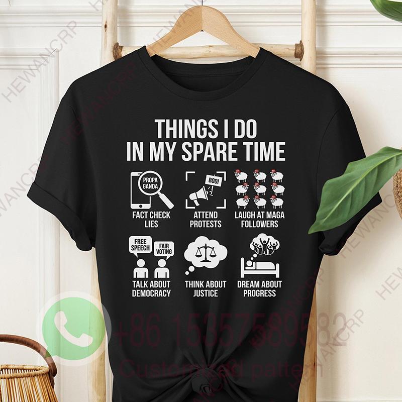 Things I Do in My Spare Time Mens Tshirt Summer Tracksiut Oneck Pullovers Shortsleeved Top Harajuku Cotton Casual Streetwear