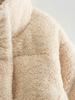Women's Fashion Casual Loose Stand Collar Solid Color Thickened Warm Coat Jacket