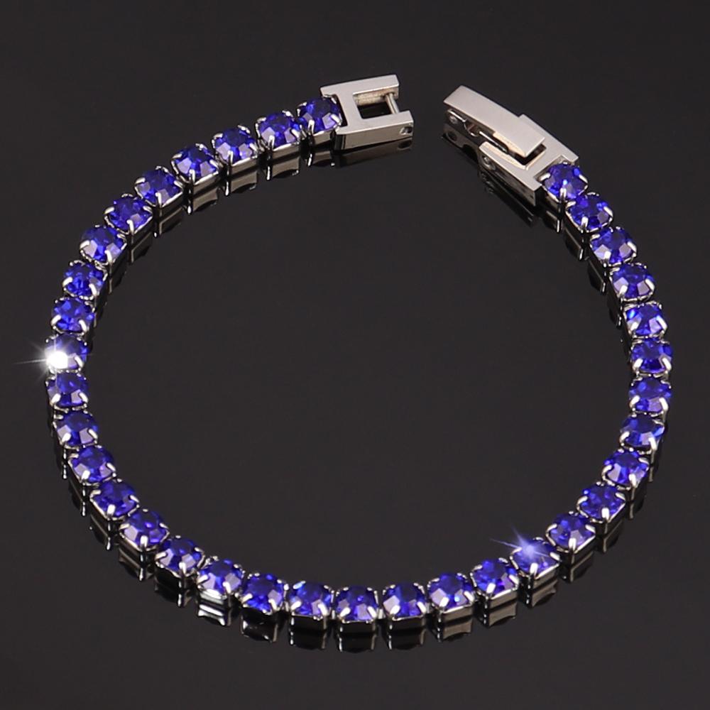 316L 4mm Stainless Steel Bracelet For Women Men's Hip Hop Tennis Chain Bracelets Luxury Color Crystal Zircon Bracelet Jewelry