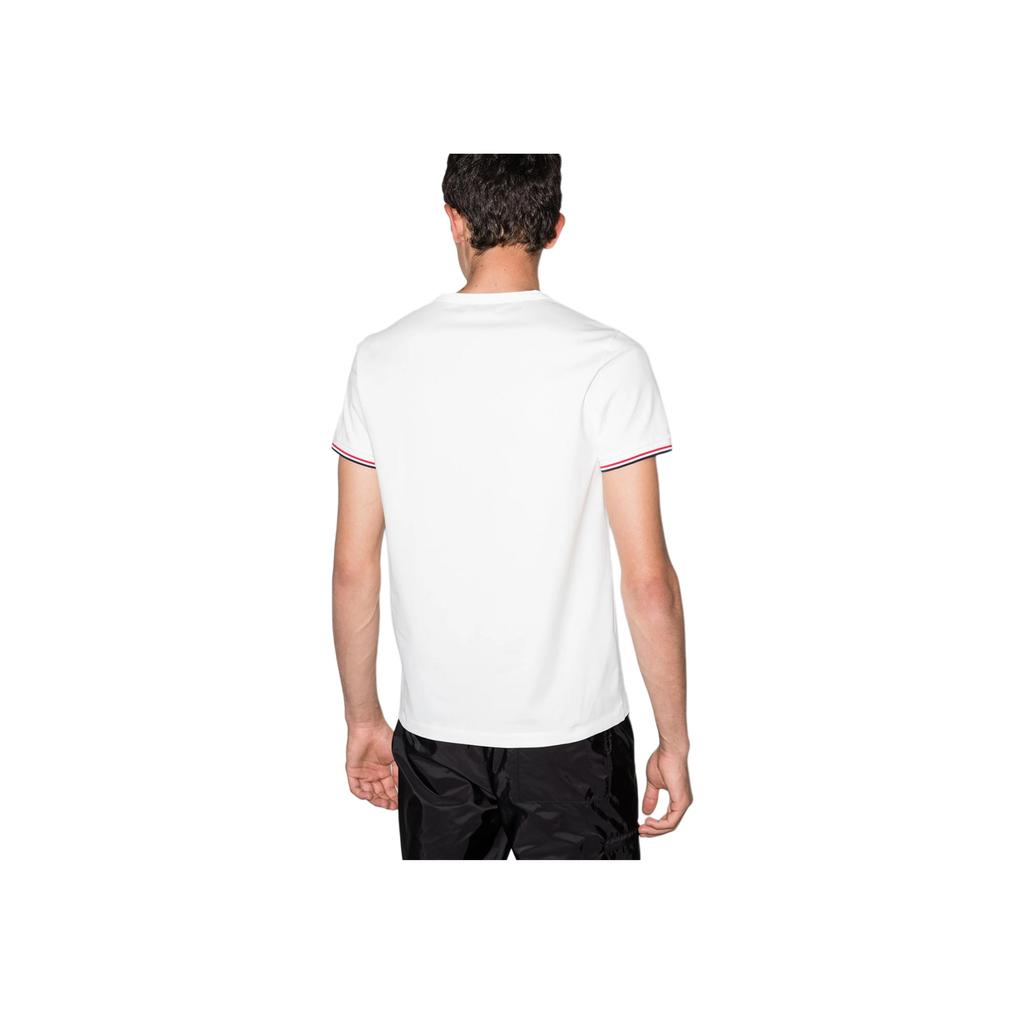 Moncler Solid Color Round Neck Slim Fit Short Sleeve T-Shirt Men Tops Gray White K1-091-8C71600-87296-004