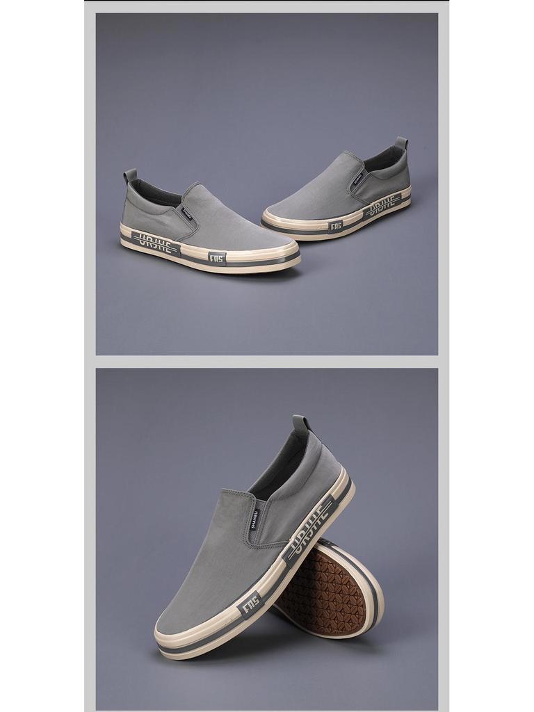 2025 Summer Men's Casual Canvas Slip-ons: Korean Trend, Versatile & Comfortable Flat Shoes