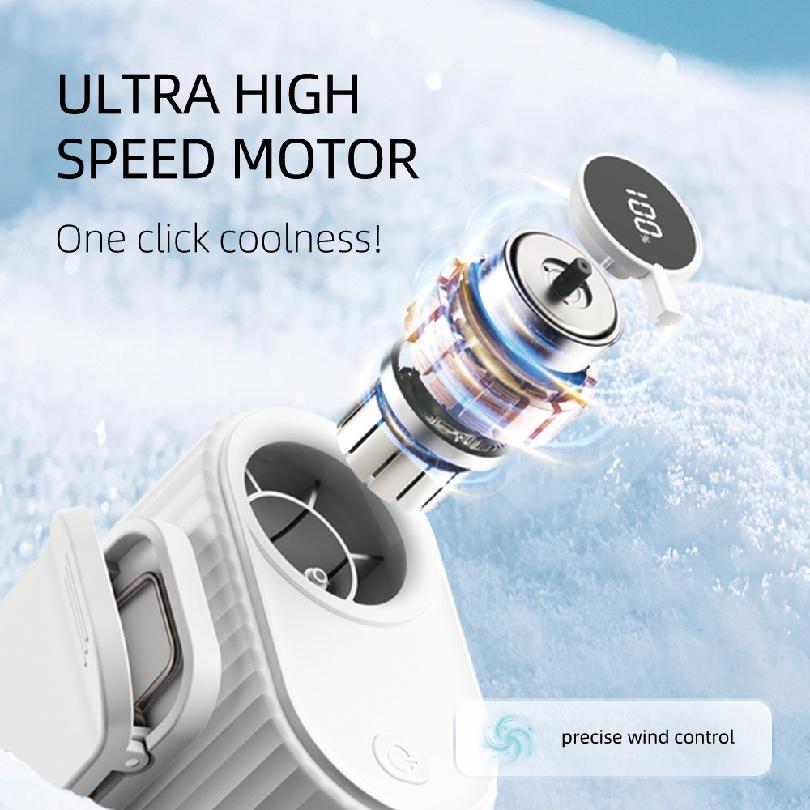 IMYCOO Portable Wearable Led Display Waist Cilp Fan Custom Logo Rechargeable Hands-free Belt Fan for Sport Travel