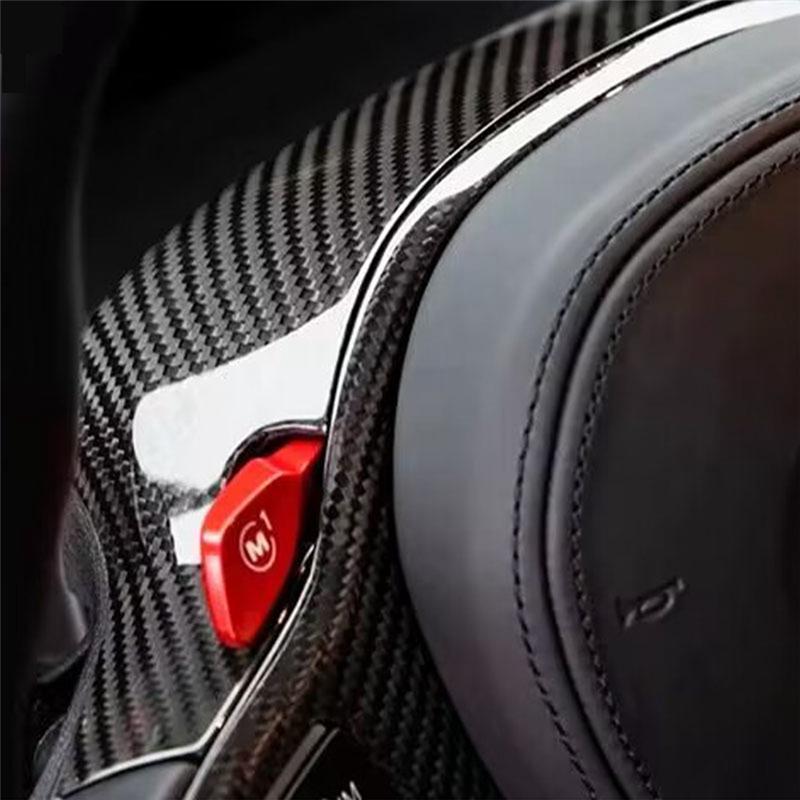 Carbon Fiber Car Steering Wheel Panel Decoration Cover Trim Frame For BMW 1234 Series Z4 Carbon Fiber Pattern