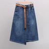 Women Spring Summer Irregular Denim Skirt Autumn Plus Size Elastic High Waisted A-line Buttocks Wrapped Skirts