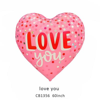 60Inch Love Heart Foil Balloon for Propose Parties Decoration Oversize Balloon Love Balloon for Valentine's Day Wedding Decor