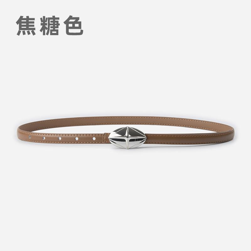 Leder Damen Feiner Gürtel Rindsleder Damen Einfacher Hong Kong Stil Mädchengürtel