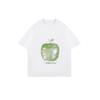 Oversized T Shirt Black Apple Graphic Print With Spulen File Text Casual Streetwear For Women