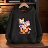 Casual kids hooded sweatshirt featuring fun star decorated cartoon hedgehog art, soft fabric for playtime, daily sports and weekend outdoor trips.
