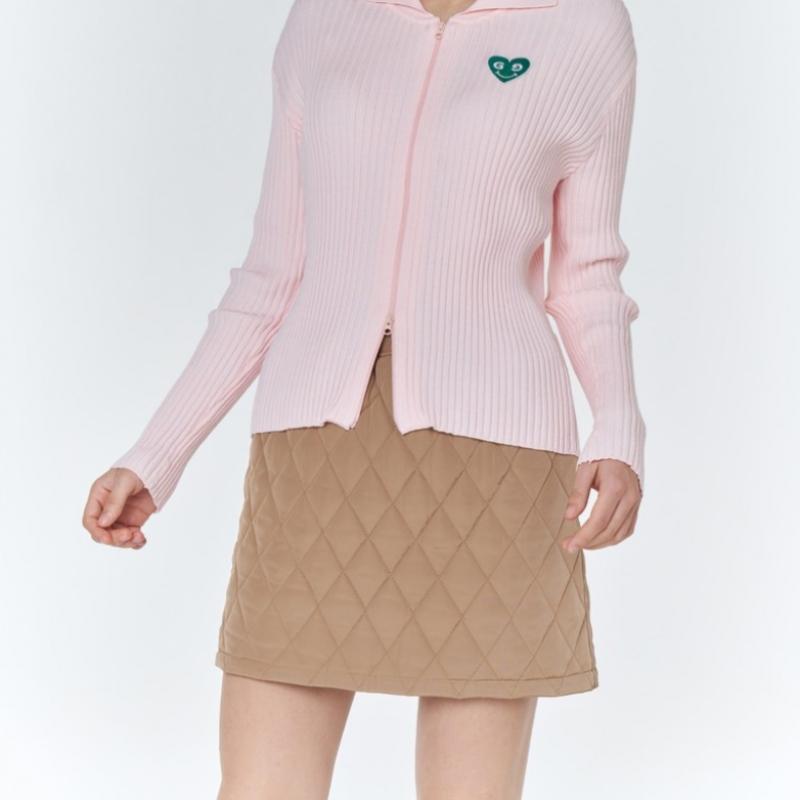 Goxo Quilted Mini Skirt Warm Fit Heart Attack