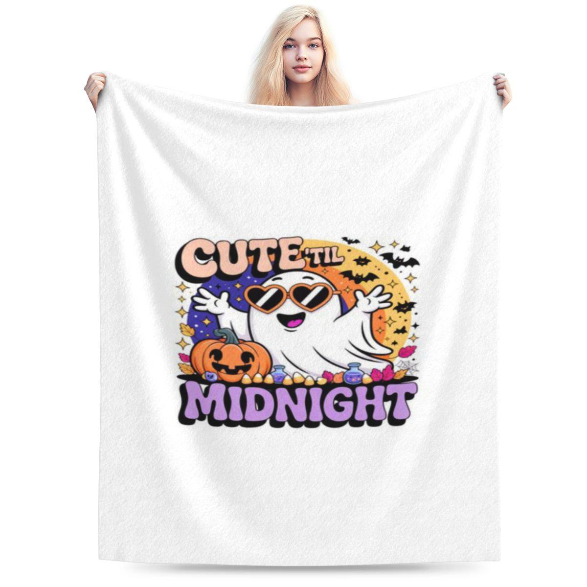 Cute Til Midnight Halloween Ghost Party Custom Warm Gift An UltraSoft Micro Fleece Blanket 75x100cm 30x40in