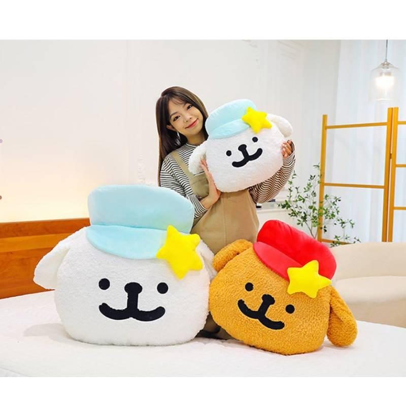 Maltese A Wearing Hat Plush Toy Cartoon Stuffed Dolls Room Decoration Kids Gifts