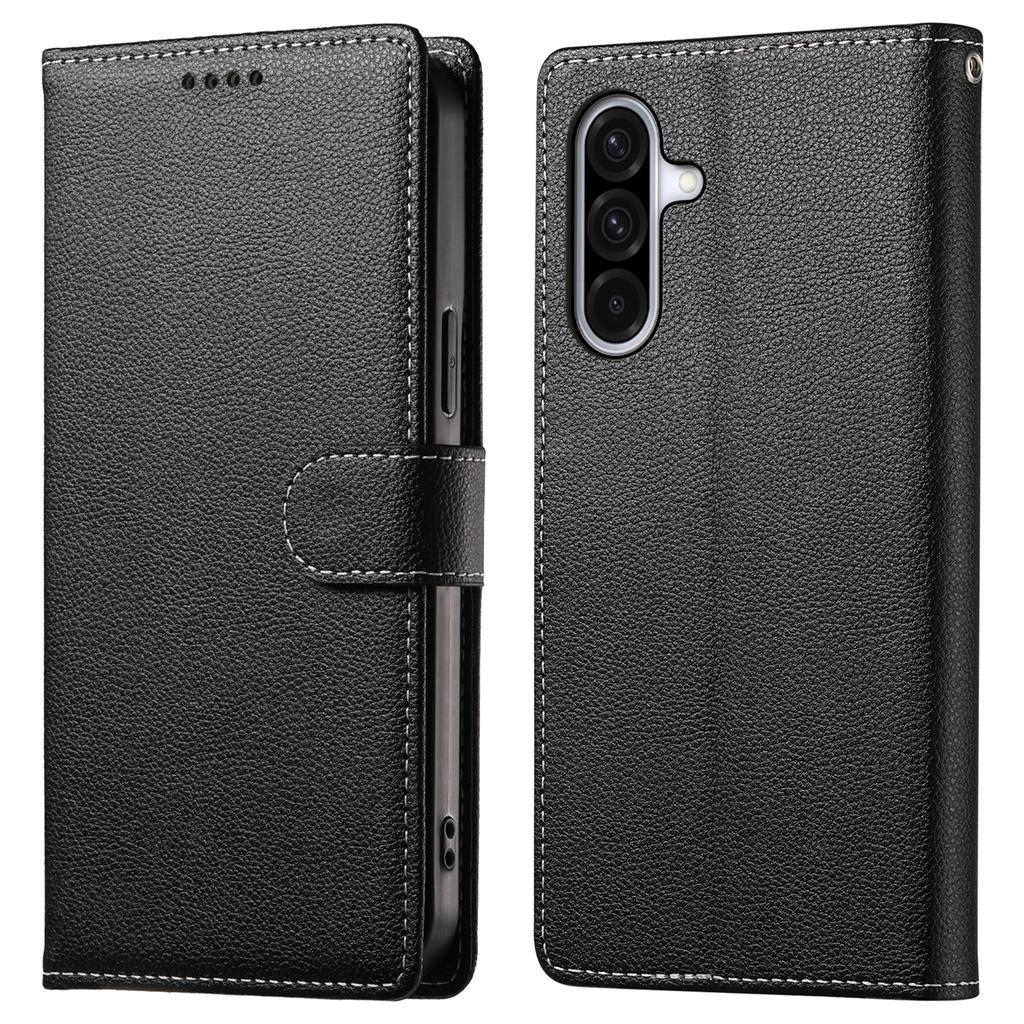 DF-012 Für Samsung Galaxy A36 5G Hülle Litschi-Textur Leder Magnetischer Verschluss Brieftasche Ständer Handyhülle