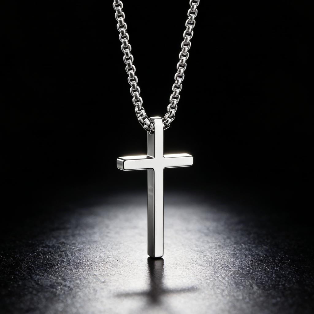 Fashion Cross Pendant Necklaces for Men Women Stainless Steel Punk Charm Box Chains Accessories Party Punk Jewelry Jesus Gift