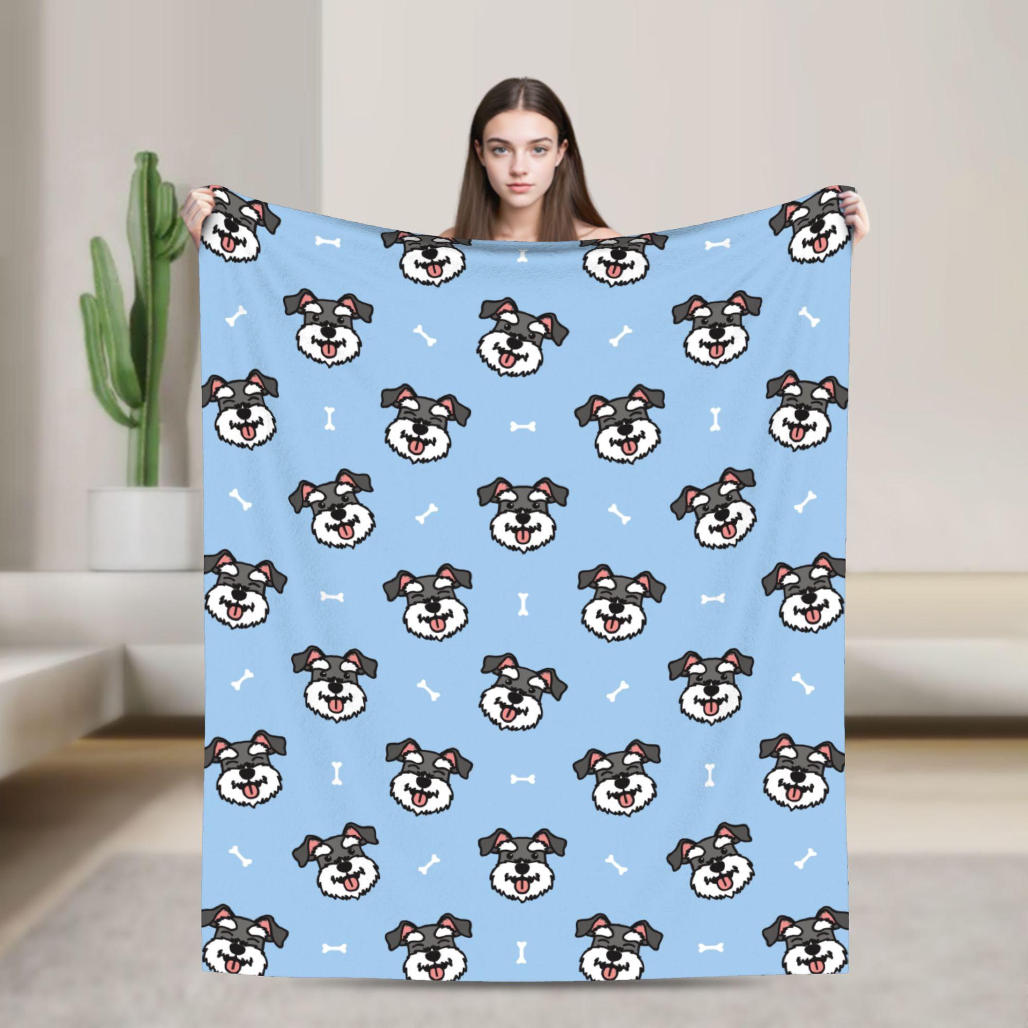 

Cute Schnauzer Dog Blanket Coral Fleece Plush Gift for Animal Dog Lover Lightweight Throw Blankets for Car Sofa Couch Bedspread 30x40in