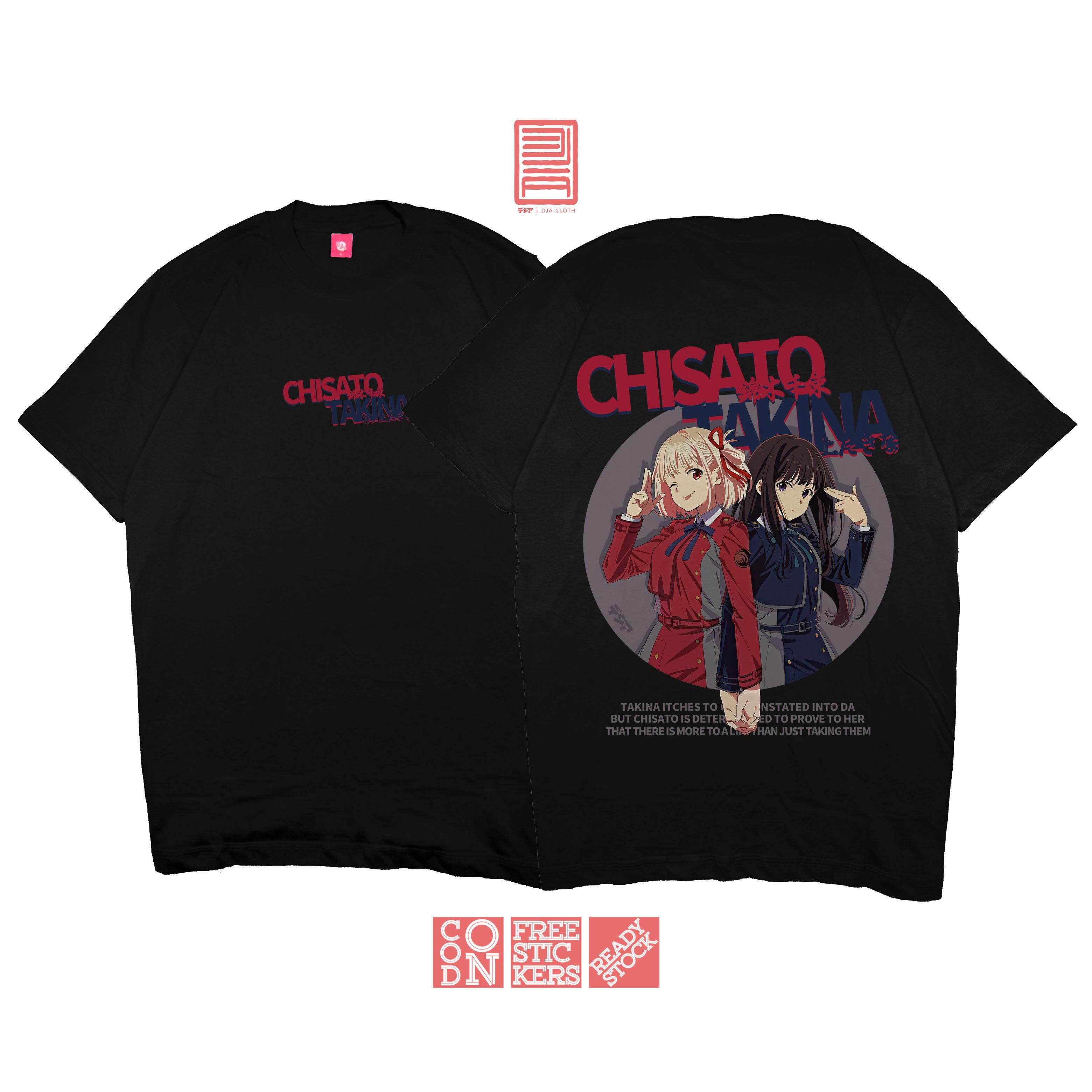 Kaos Chisato Takina Lycoreco Lycoris Recoil Tshirt Anime Unisexga Baju Jepang Dja Cloth S