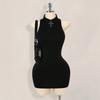 European and American Popular Neck Halter Slim Hip Dress Black Spice Girl Short Skirt Slimming Sleeveless Skirt