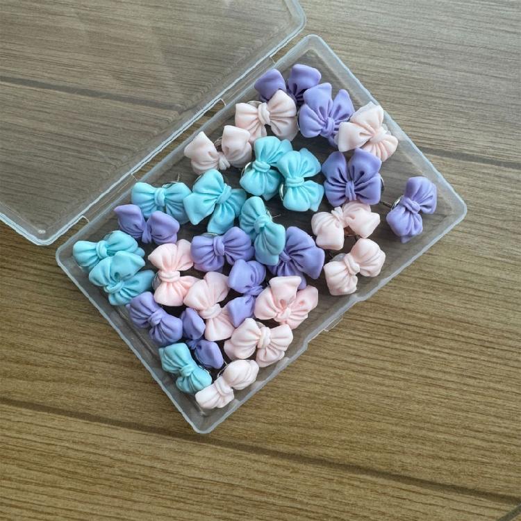 School Classroom Stationery Push Pins Push Pins Colorful Bowknot Design Bulletin Boards Wall Art Wall Mounting Tacks Set