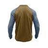 Herren Henley-Hals Raglanärmel T-Shirt Unifarben Patchwork-Tasche Oberteil