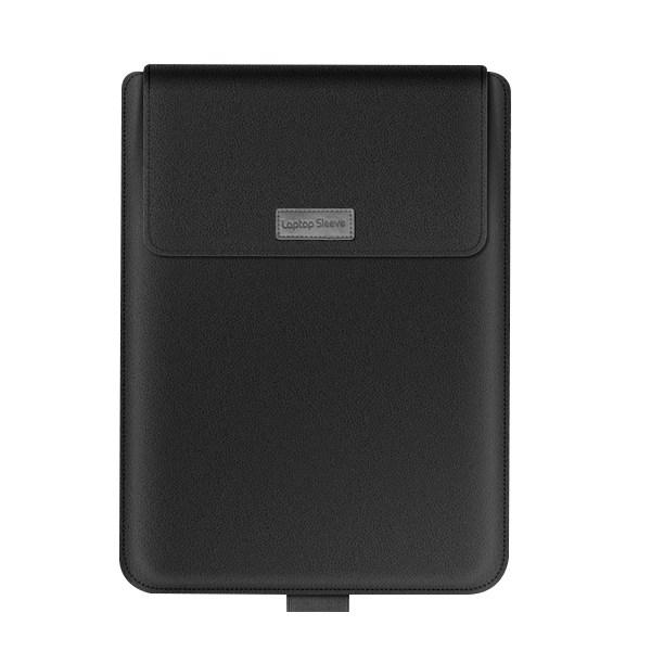 4Blocks Modern Premium Leather Foldable Laptop Pouch FBLS00035, Black