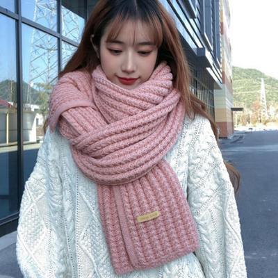Winter Karm Knitted Scarf Thickened Elastic Windproof Stay Warm Shawl Anti-shrink Outdoor Scarf for Women Men Korean Style Christmas Gifts Unisex