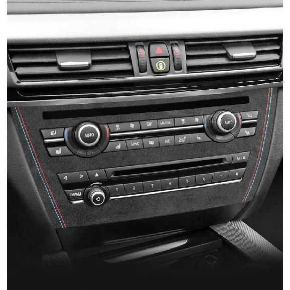 For BMW X5 F15 X6 F16 Make of Alcantara Auto Center Console Air Condition CD Panel Trim  Sticker Car Interior Decor Accessories