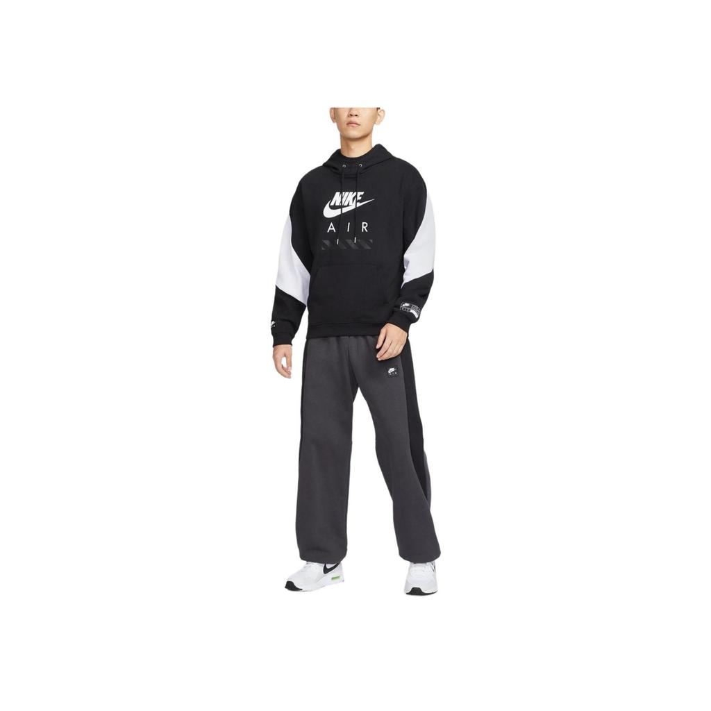 Nike Color Block Hooded Pullover College Style Long Sleeve Sweatshirt Men Sweatshirt Black HJ0274-010