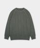 BIRBANTE Garment-Dyed Washable Cable Knit - Ash Khaki