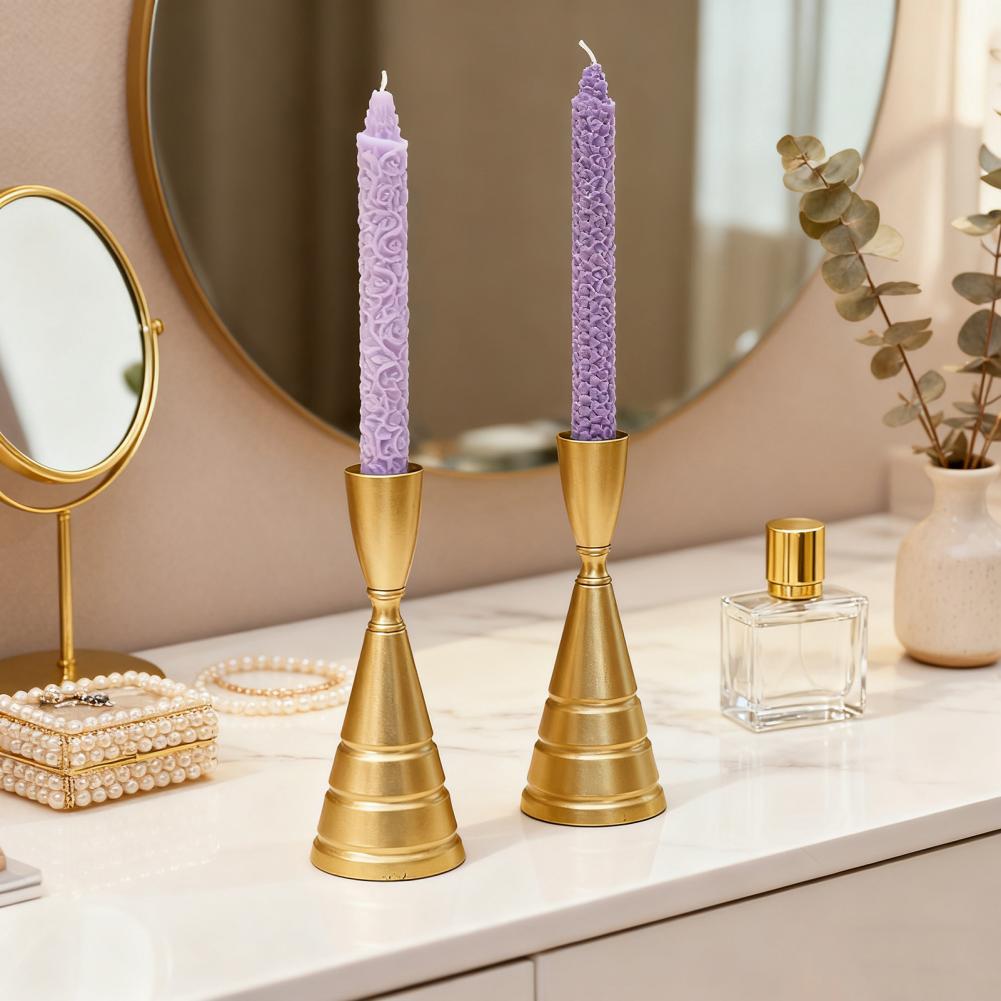 Tower-shaped Candle Holder Wrought Iron Candlestick Elegant Brass Gold Taper Candle Holders for Wedding Party Decor for Dinner