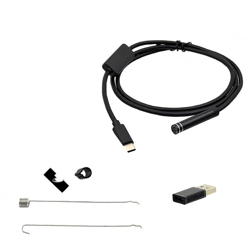 

USB-Powered Inspection Endoscope Camera, Waterproof 7mm Borescope, Flexible Cable, for Android with Type-C - 640x480P Resolution 1m&5.5mm