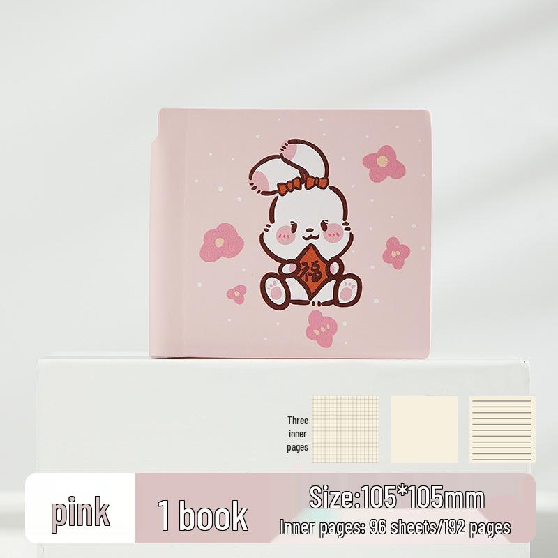 Stylish Cartoon Stamp Mini Notebook: Cute, High-Value, Simple Square Pocket Journal